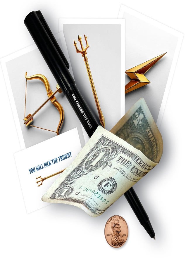 Royal Magic Trident Pen is a Stylish Magic Trick Combination of 3 Powerful Illusions-Prediction, Pen Thru Bill, and Coin Change. A Perfect Magic Trick for Adults, Kids, pros, or Beginners. - Image 1